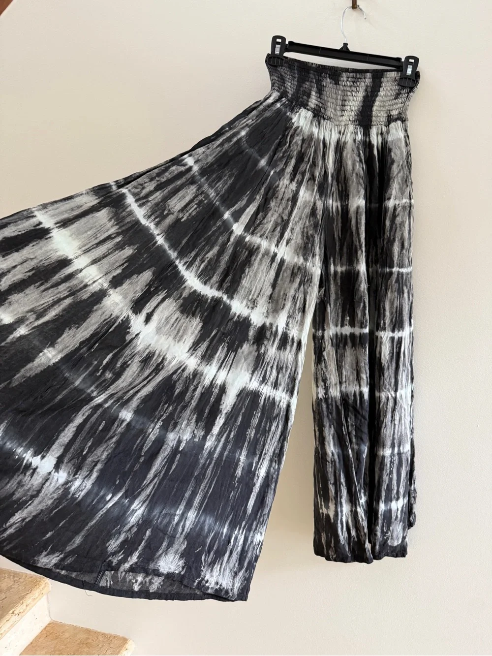 STYLEPARK1 Tie-Dye Tunic Top and Wide Leg Smocked Waist Pants One Size